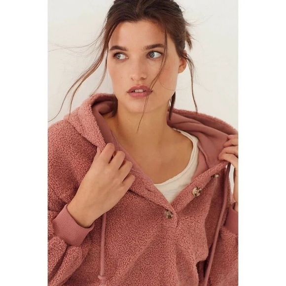 CURRENT AIR CALLAN SHERPA HOODIE BY ANTHROPOLOGIE SIZE SMALL - Picture 2 of 7